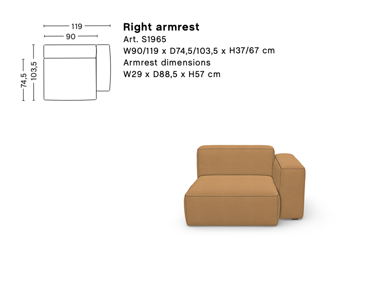 MAGS SOFT LOW ARMREST MODULE