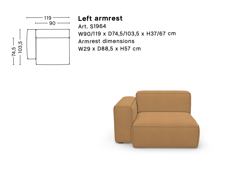 MAGS SOFT LOW ARMREST MODULE