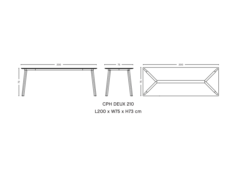 TABLE COPENHAGUE DEUX CPH RECTANGULAR