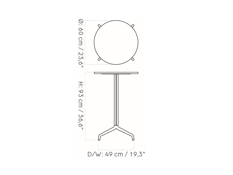 Harbour Column Bar/Counter Table Star Base MENU-9331539